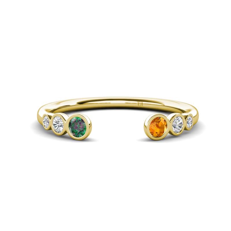 Makena Created Alexandrite and Citrine Open Wedding Band 