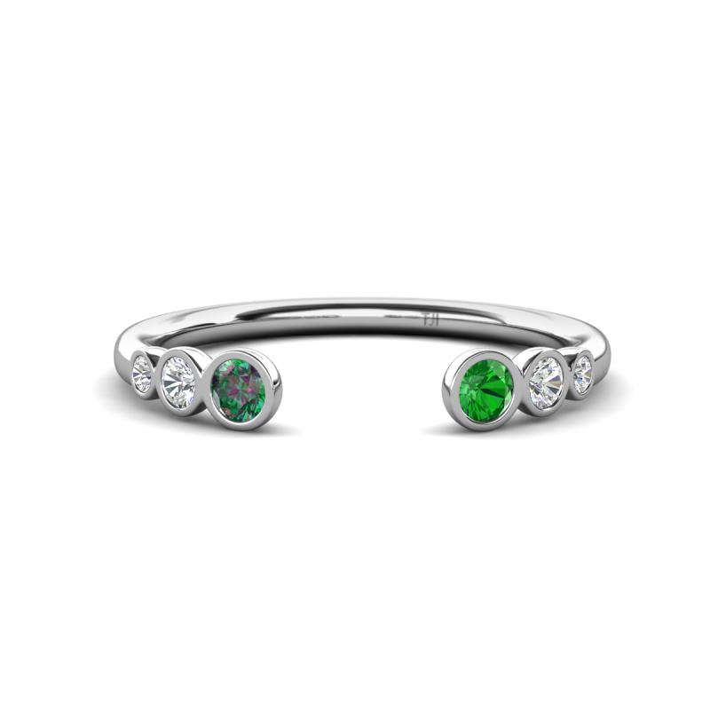 Makena Created Alexandrite and Green Garnet Open Wedding Band 