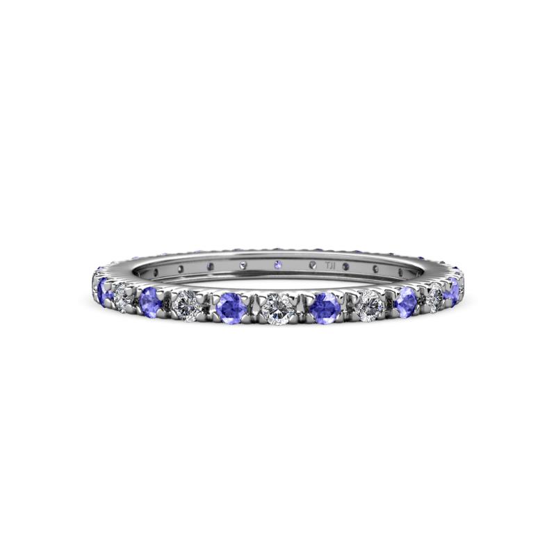 Gracie 2.00 mm Round Tanzanite and Diamond Eternity Band 