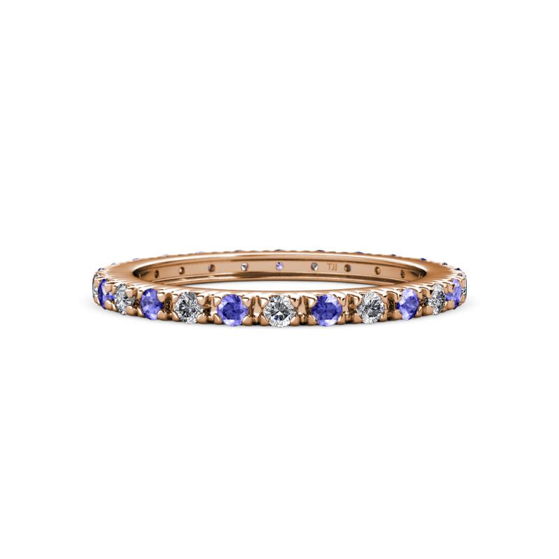 Gracie 2.00 mm Round Tanzanite and Diamond Eternity Band 