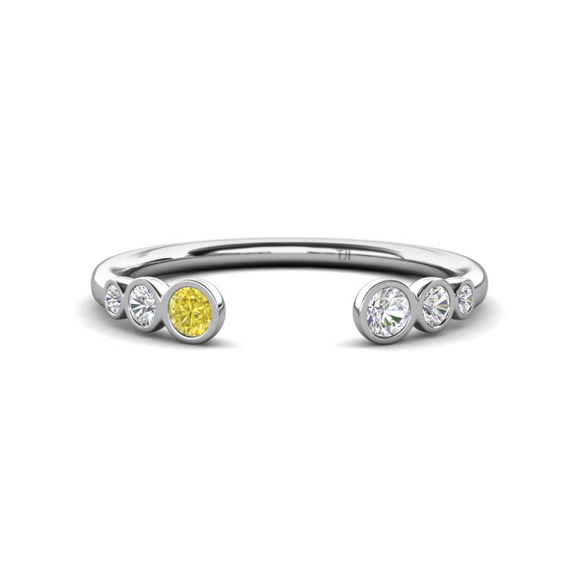 Makena Yellow Diamond and Lab Grown Diamonds Open Wedding Band 