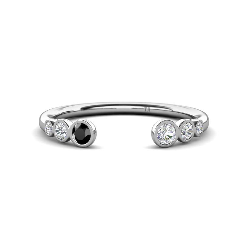 Makena Black Diamond and Lab Grown Diamonds Open Wedding Band 