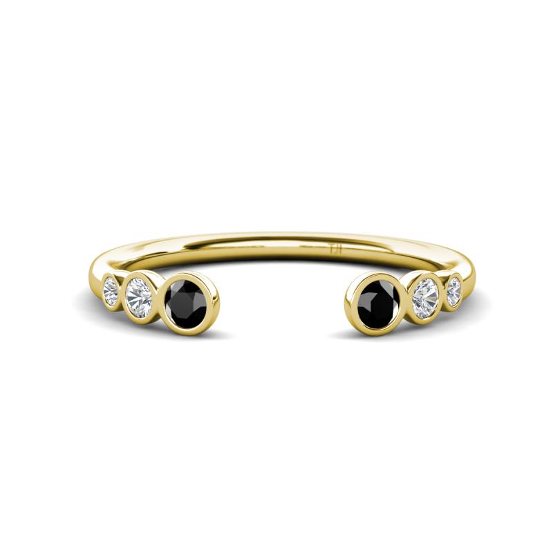 Makena Black Diamond and Lab Grown Diamonds Open Wedding Band 