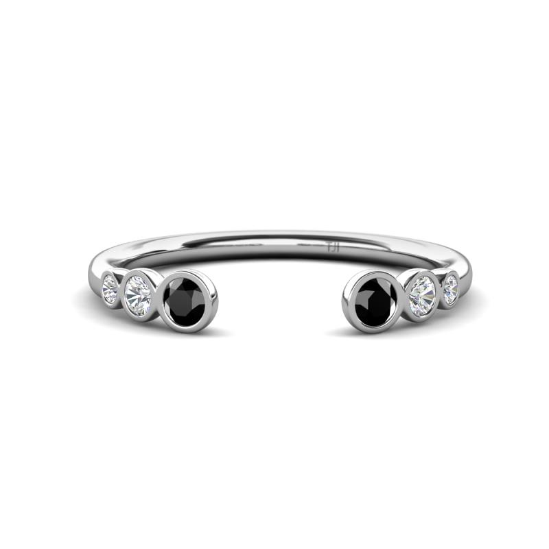 Makena Black Diamond and Lab Grown Diamonds Open Wedding Band 
