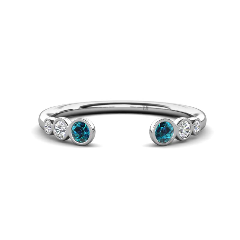 Makena Blue Diamond and Lab Grown Diamonds Open Wedding Band 