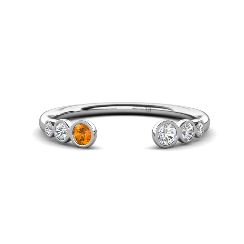 Makena Citrine and Lab Grown Diamonds Open Wedding Band 