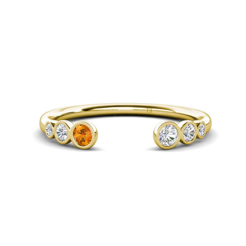 Makena Citrine and Lab Grown Diamonds Open Wedding Band 