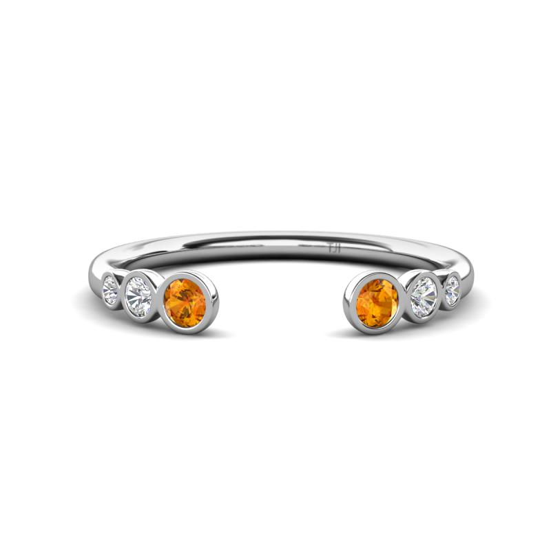 Makena Citrine and Lab Grown Diamonds Open Wedding Band 