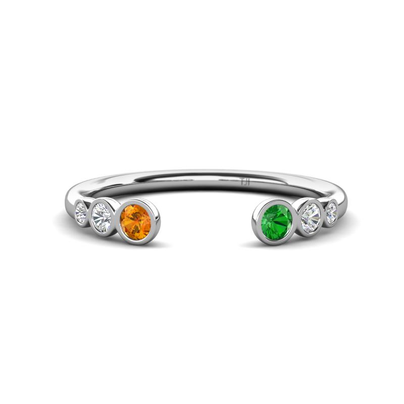 Makena Citrine and Green Garnet Open Wedding Band 