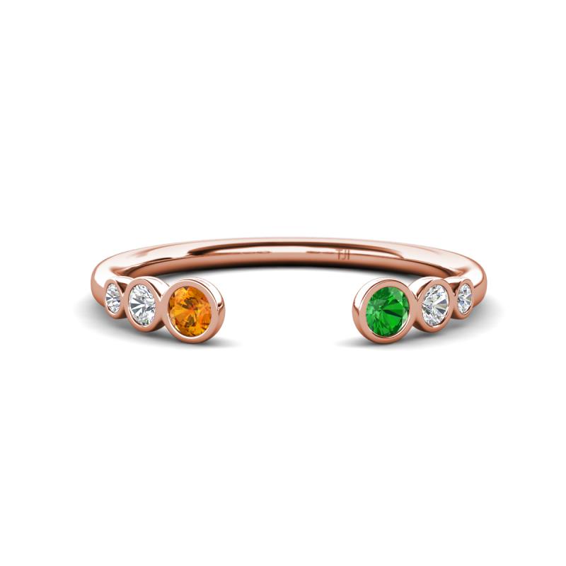 Makena Citrine and Green Garnet Open Wedding Band 