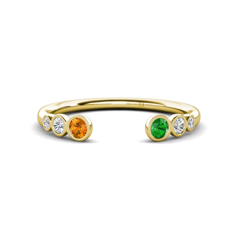 Makena Citrine and Green Garnet Open Wedding Band 