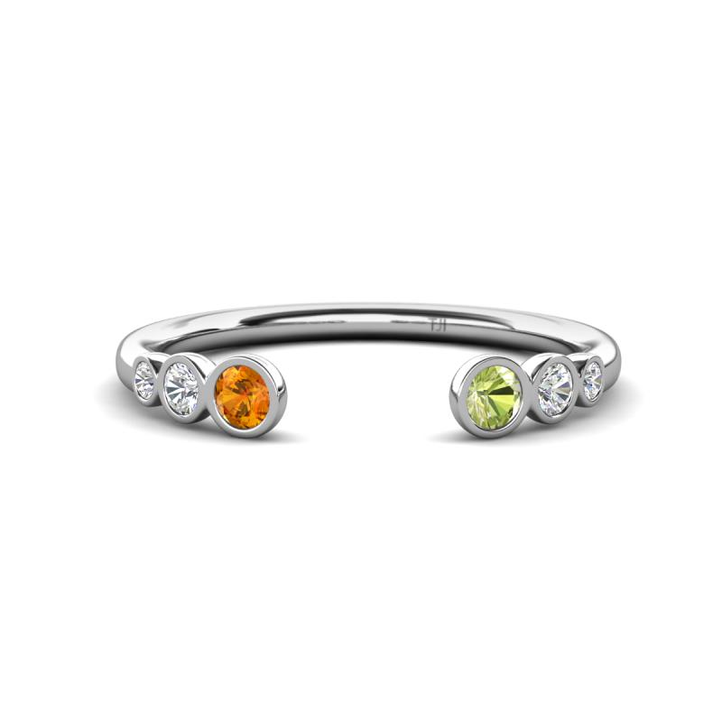 Makena Citrine and Peridot Open Wedding Band 
