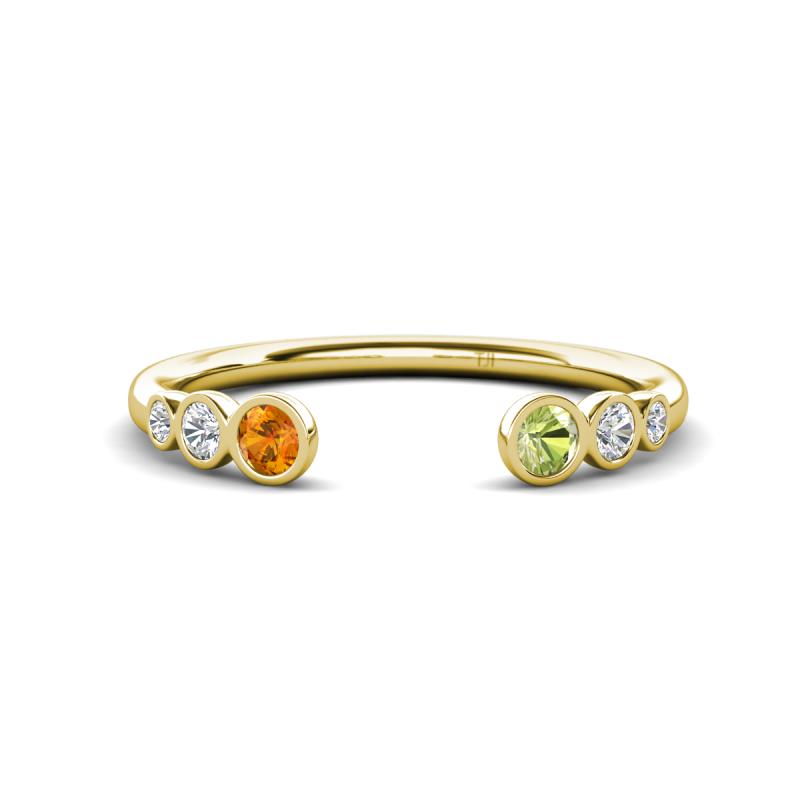 Makena Citrine and Peridot Open Wedding Band 