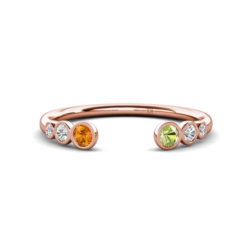 Makena Citrine and Peridot Open Wedding Band 