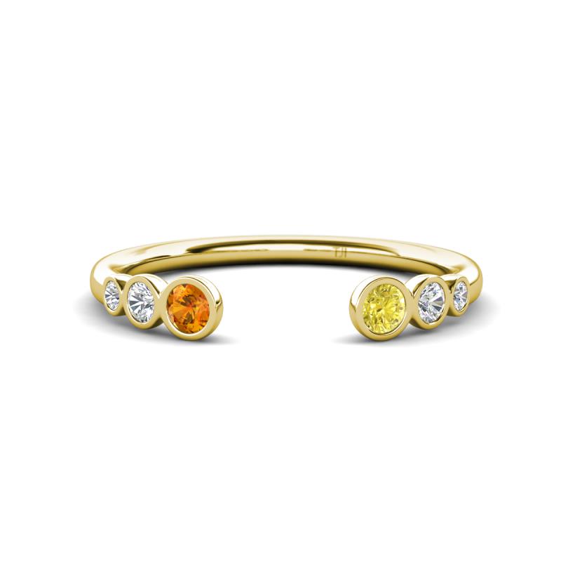 Makena Citrine and Yellow Diamond Open Wedding Band 