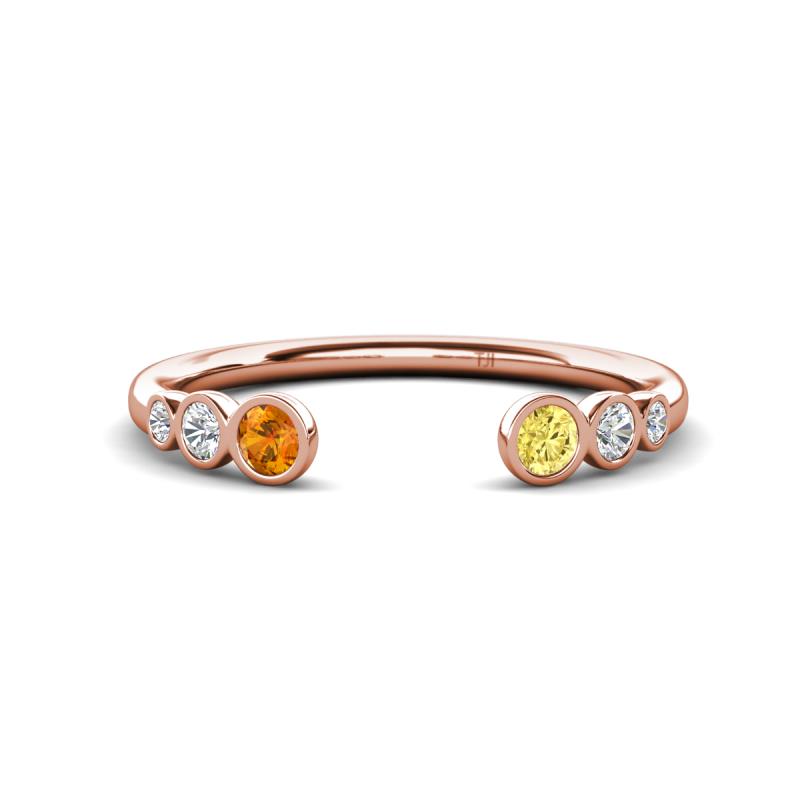 Makena Citrine and Yellow Sapphire Open Wedding Band 