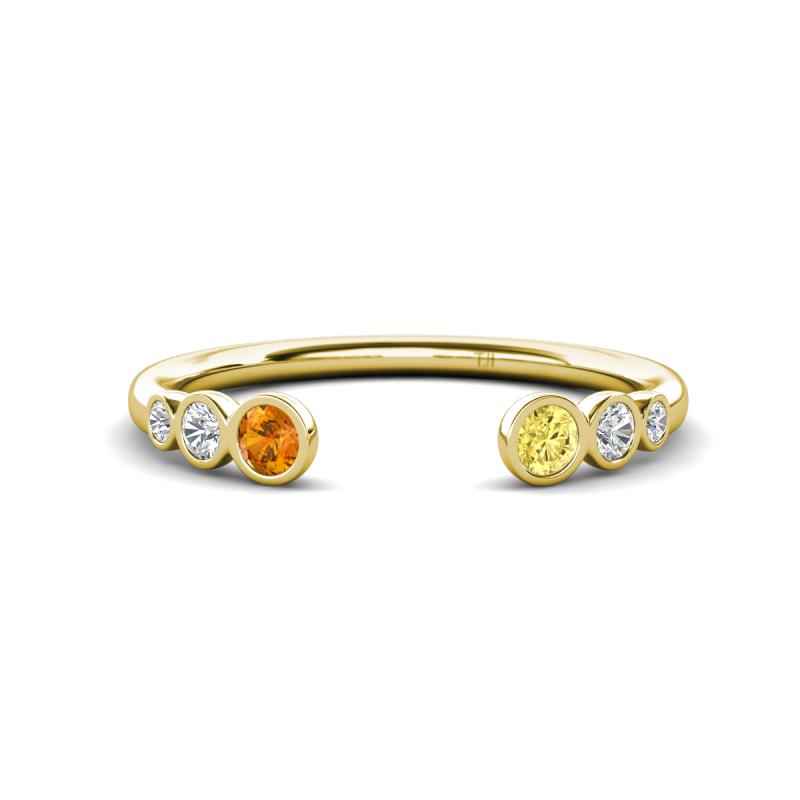 Makena Citrine and Yellow Sapphire Open Wedding Band 