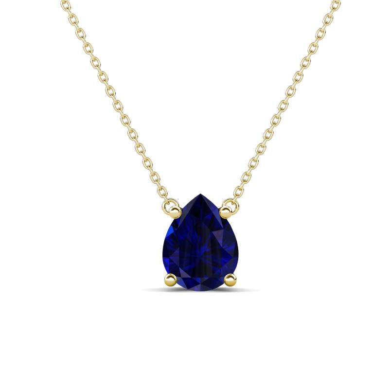 Juliana 1.75 ctw Pear Shape Blue Sapphire (9x7 mm) Solitaire Pendant Necklace 