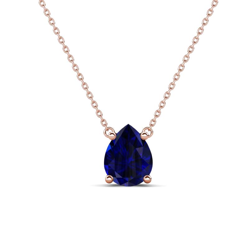 Juliana 1.75 ctw Pear Shape Blue Sapphire (9x7 mm) Solitaire Pendant Necklace 