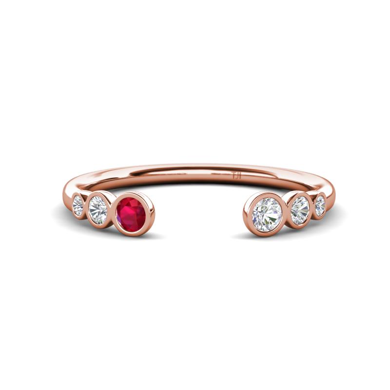 Makena Ruby and Lab Grown Diamonds Open Wedding Band 