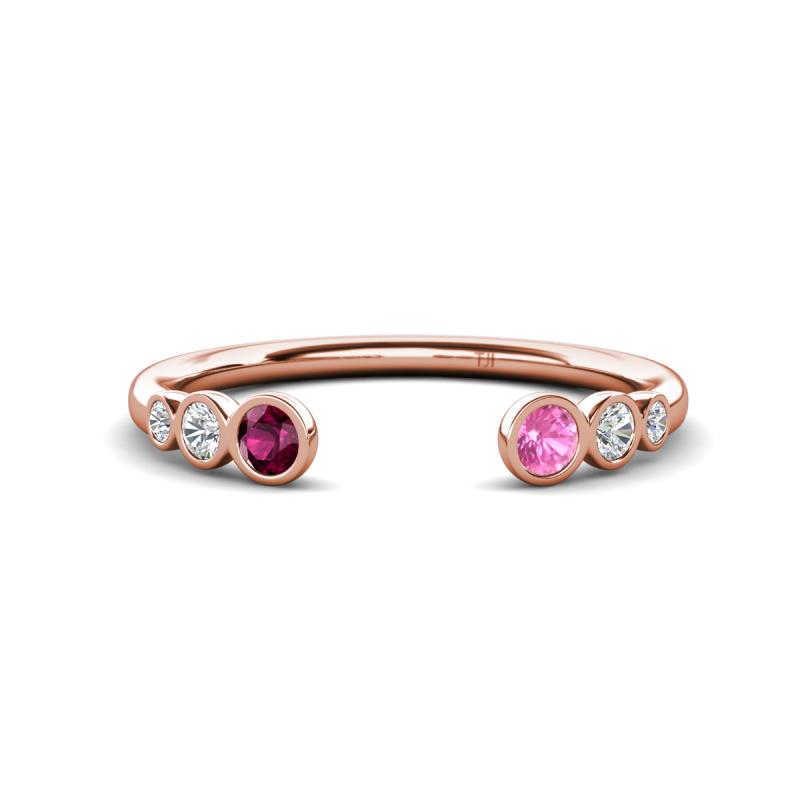 Makena Rhodolite Garnet and Pink Sapphire Open Wedding Band 