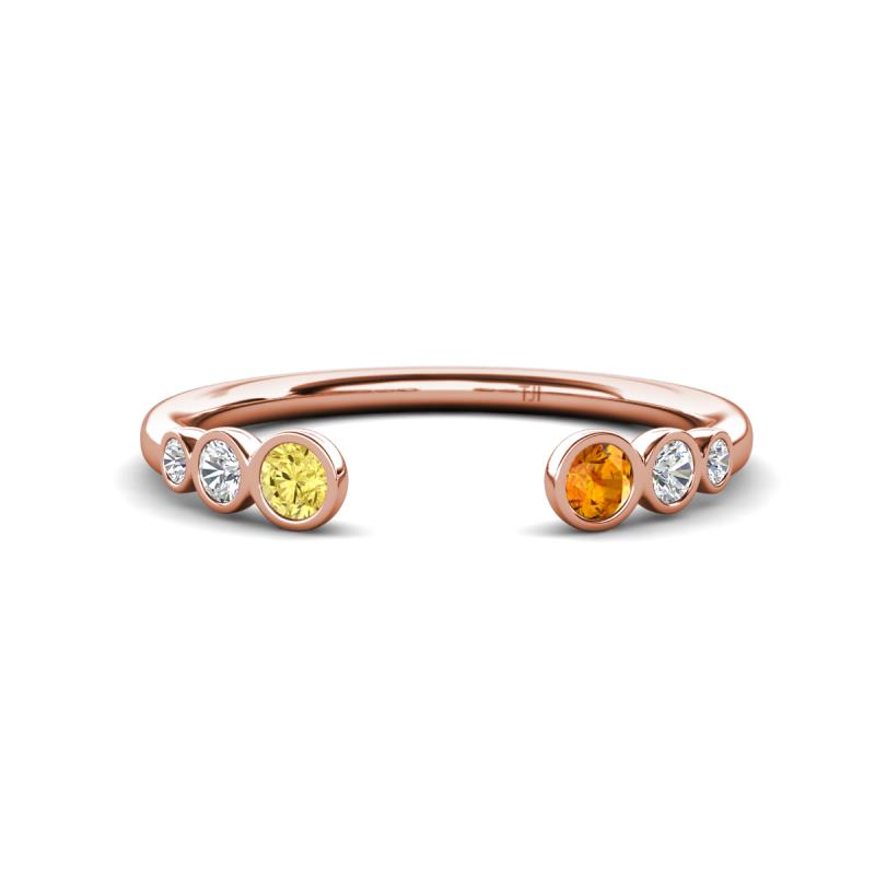 Makena Yellow Sapphire and Citrine Open Wedding Band 