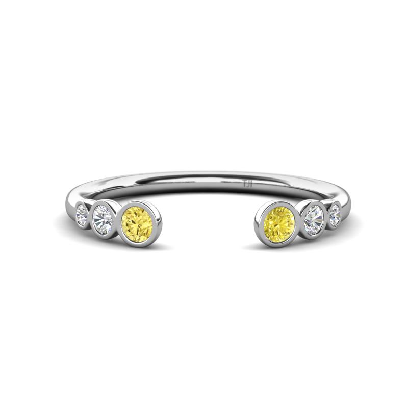 Makena Yellow Sapphire and Yellow Diamond Open Wedding Band 
