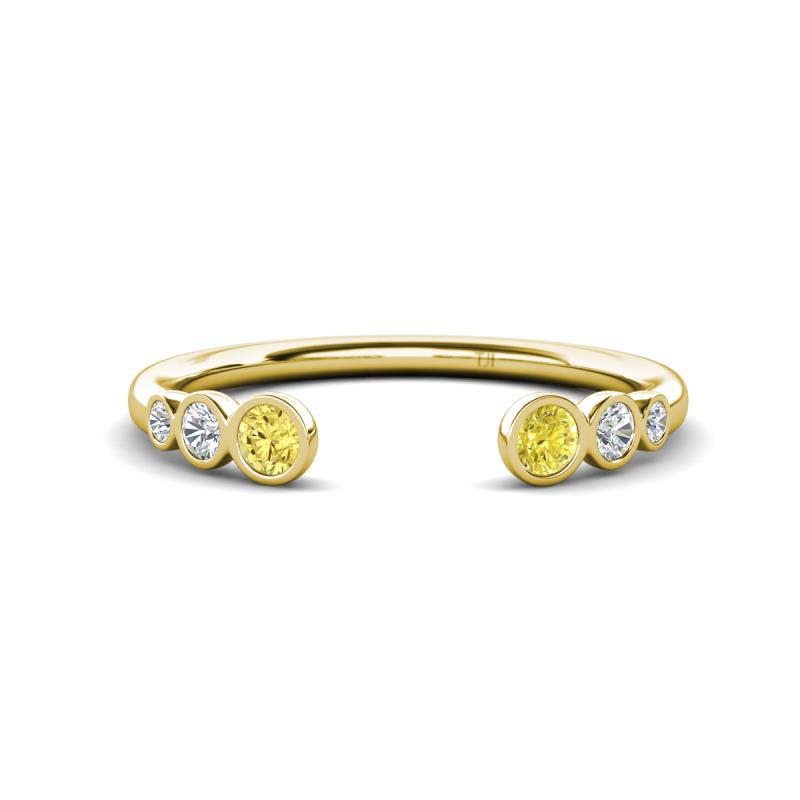 Makena Yellow Sapphire and Yellow Diamond Open Wedding Band 