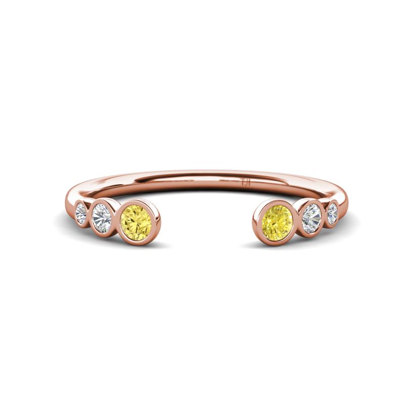 Makena Yellow Sapphire and Yellow Diamond Open Wedding Band 