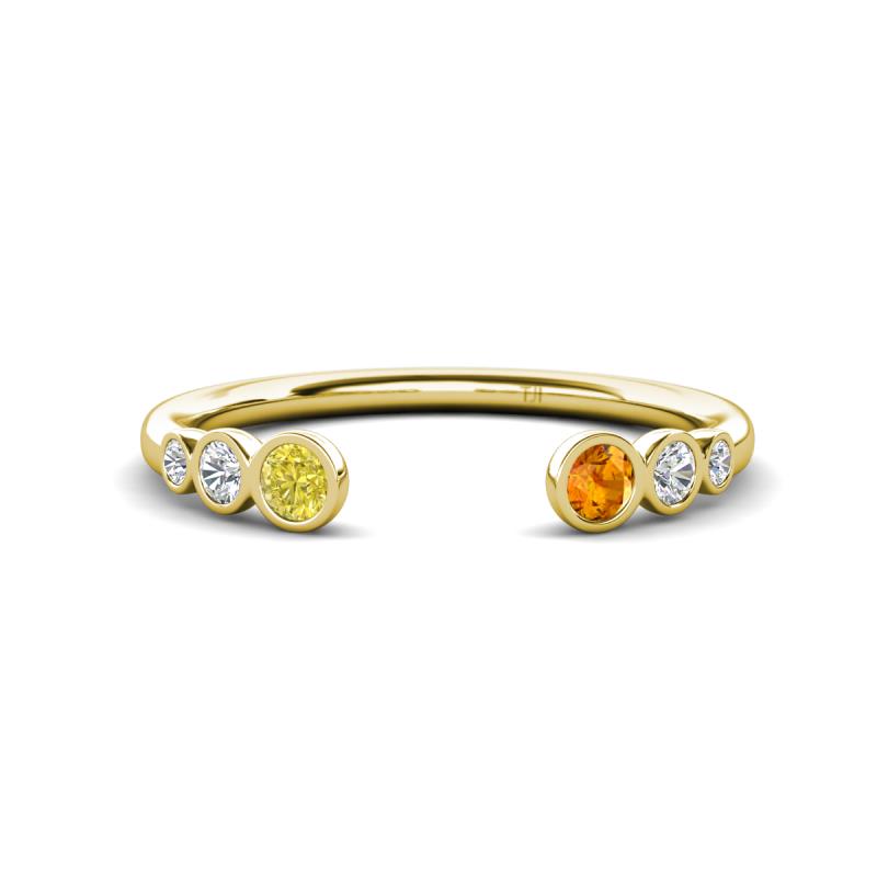 Makena Yellow Diamond and Citrine Open Wedding Band 
