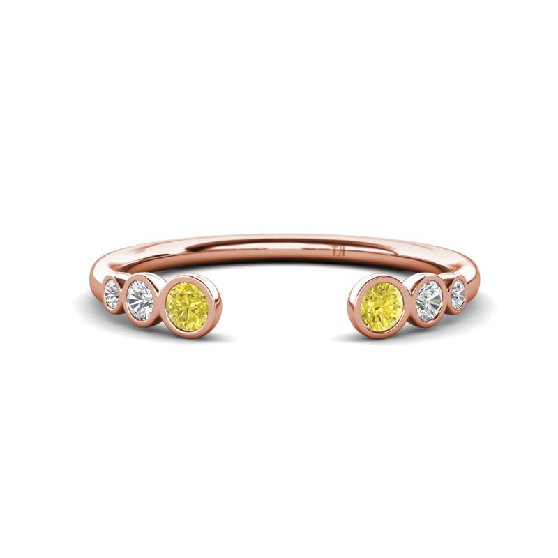Makena Yellow Diamond and Lab Grown Diamonds Open Wedding Band 