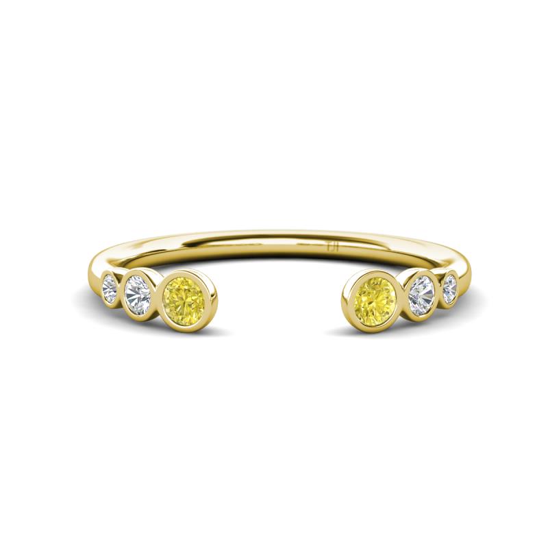 Makena Yellow Diamond and Lab Grown Diamonds Open Wedding Band 