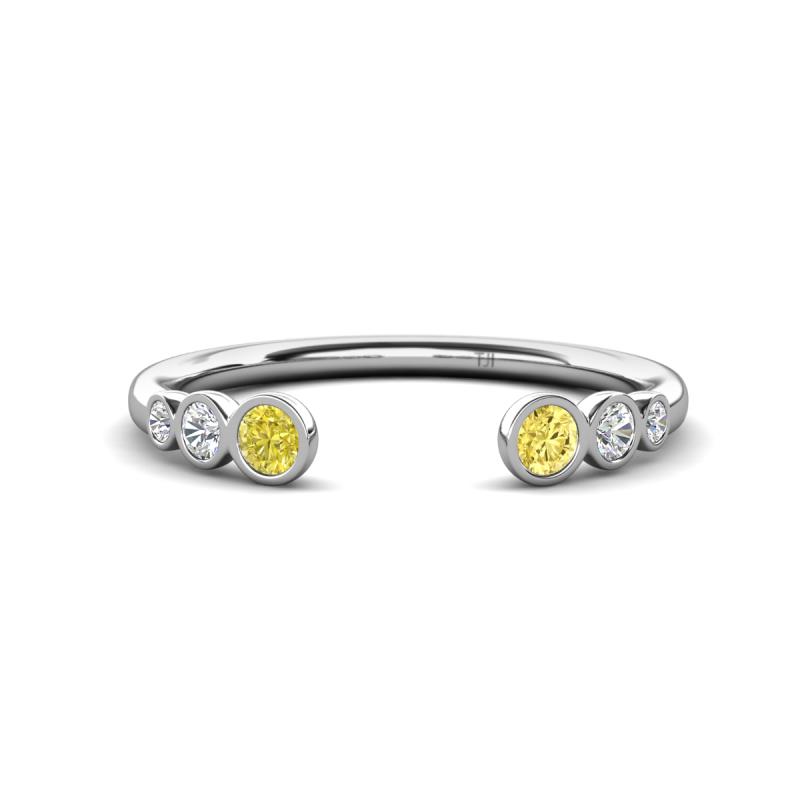 Makena Yellow Diamond and Yellow Sapphire Open Wedding Band 