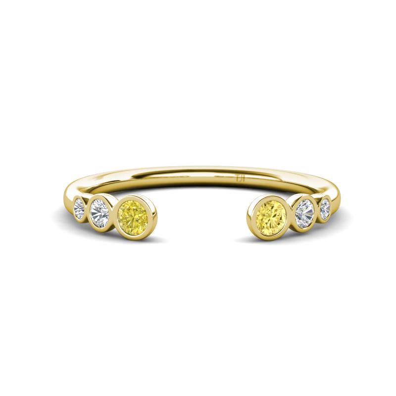 Makena Yellow Diamond and Yellow Sapphire Open Wedding Band 
