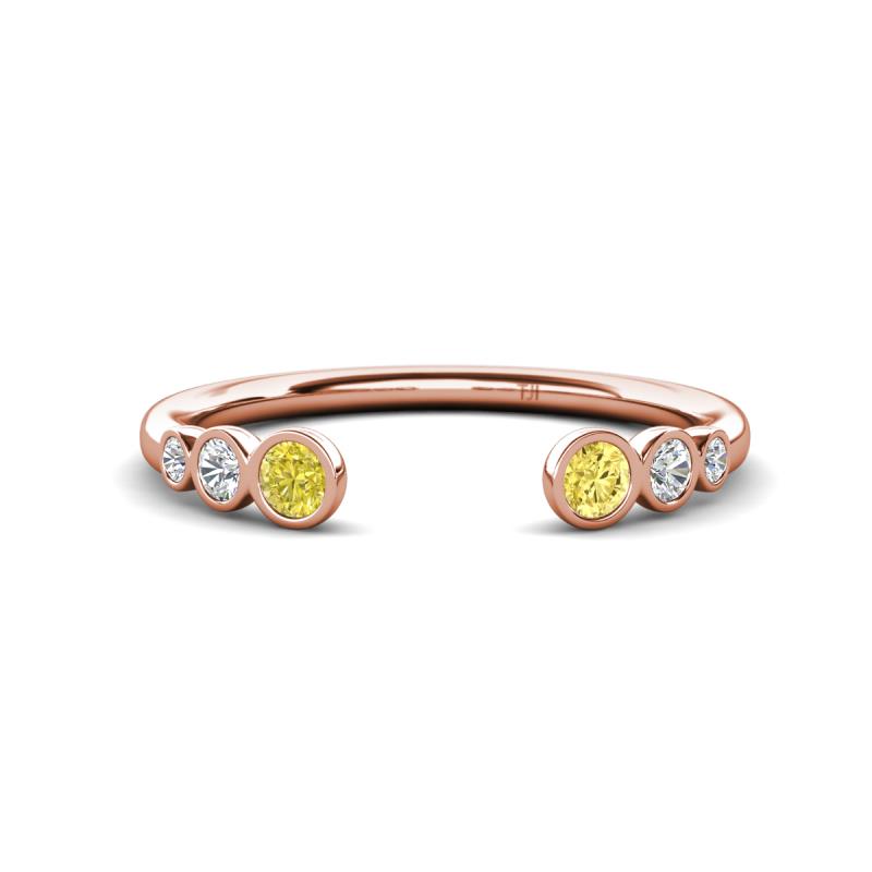 Makena Yellow Diamond and Yellow Sapphire Open Wedding Band 