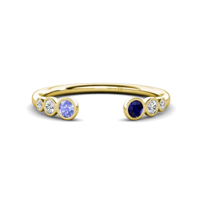 Makena Tanzanite and Blue Sapphire Open Wedding Band 