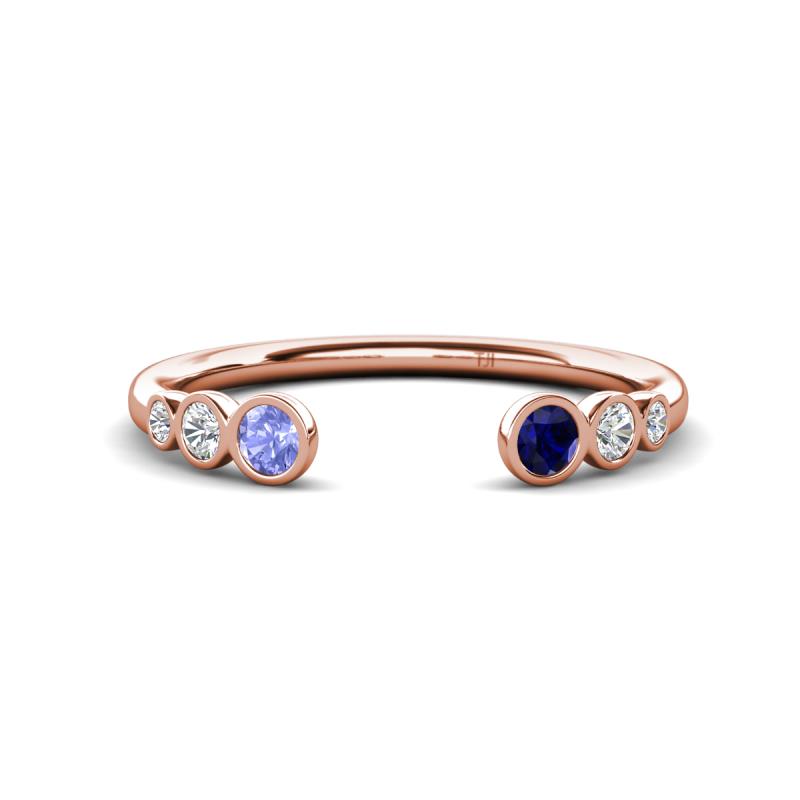 Makena Tanzanite and Blue Sapphire Open Wedding Band 