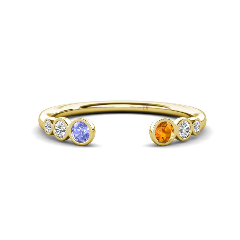Makena Tanzanite and Citrine Open Wedding Band 