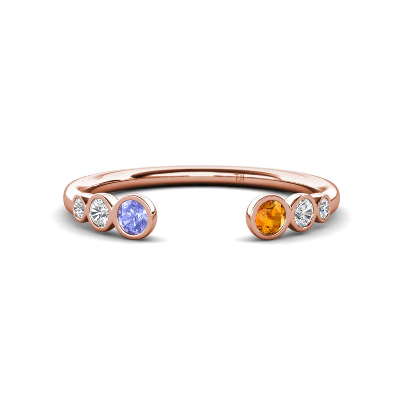 Makena Tanzanite and Citrine Open Wedding Band 