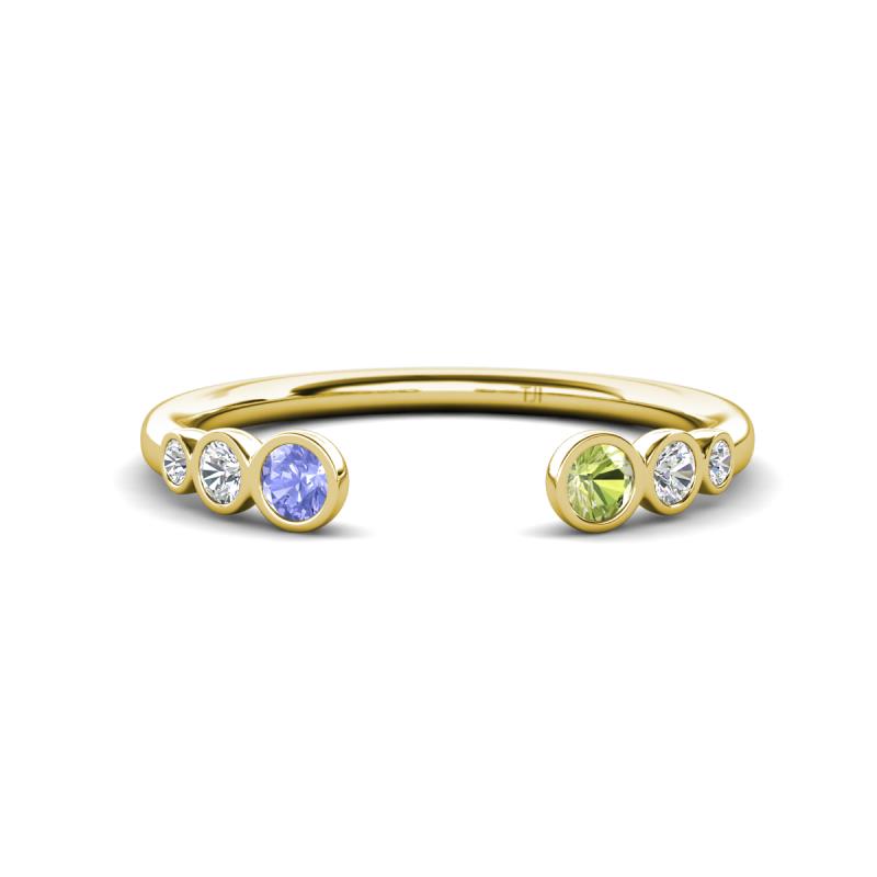 Makena Tanzanite and Peridot Open Wedding Band 