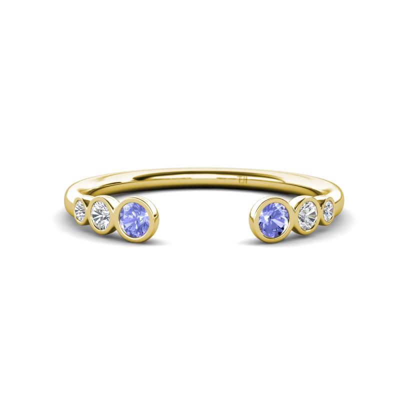 Makena Tanzanite and Lab Grown Diamonds Open Wedding Band 