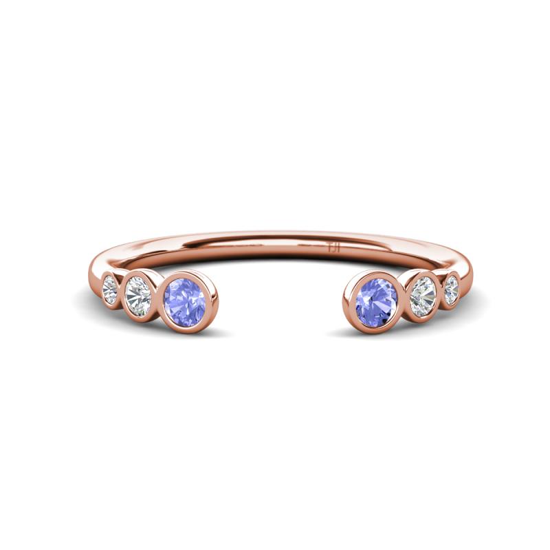Makena Tanzanite and Lab Grown Diamonds Open Wedding Band 