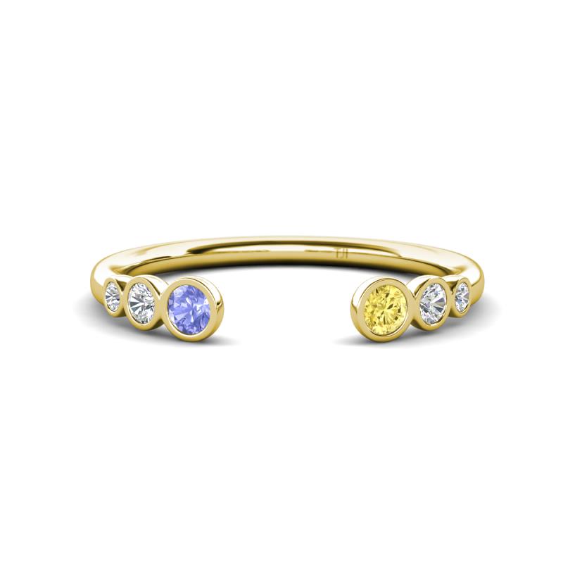 Makena Tanzanite and Yellow Sapphire Open Wedding Band 