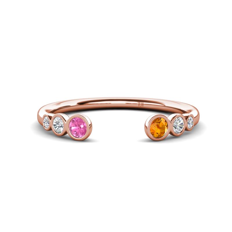 Makena Pink Sapphire and Citrine Open Wedding Band 
