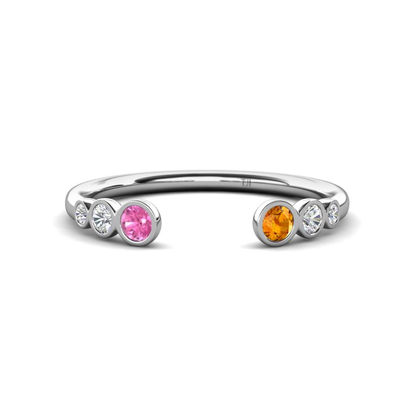 Makena Pink Sapphire and Citrine Open Wedding Band 