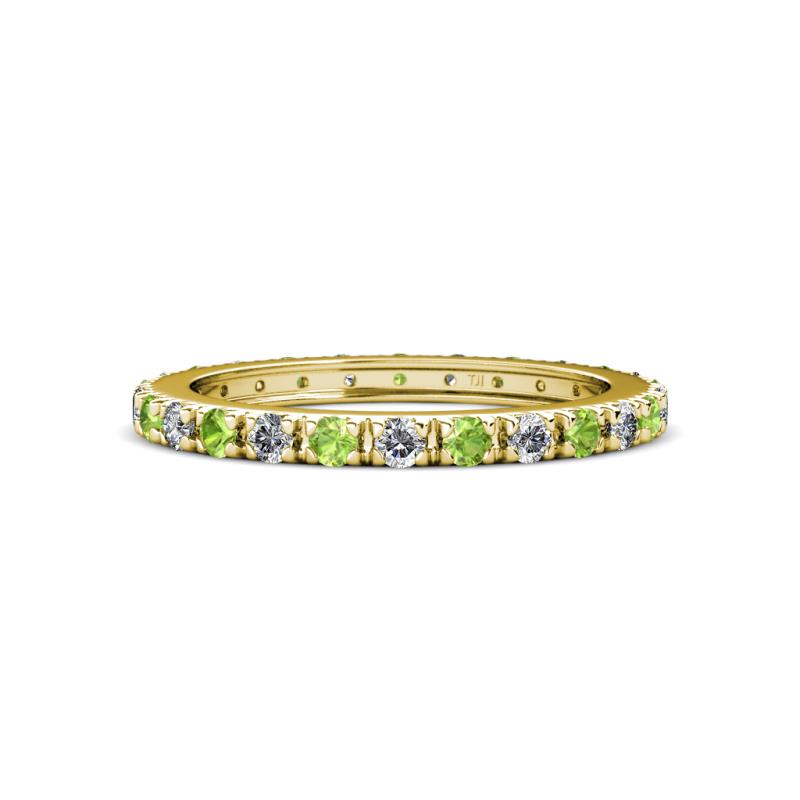 Gracie 2.30 mm Round Peridot and Diamond Eternity Band 