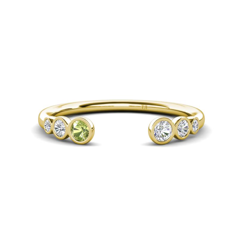 Makena Peridot and Lab Grown Diamonds Open Wedding Band 