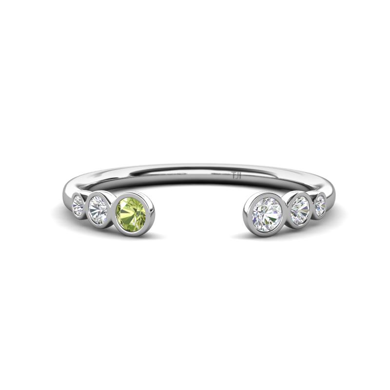 Makena Peridot and Lab Grown Diamonds Open Wedding Band 