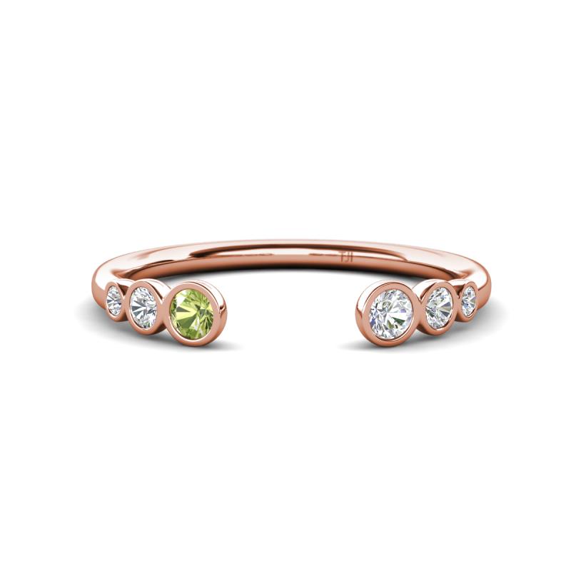 Makena Peridot and Lab Grown Diamonds Open Wedding Band 