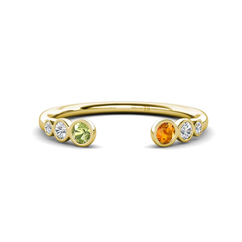 Makena Peridot and Citrine Open Wedding Band 